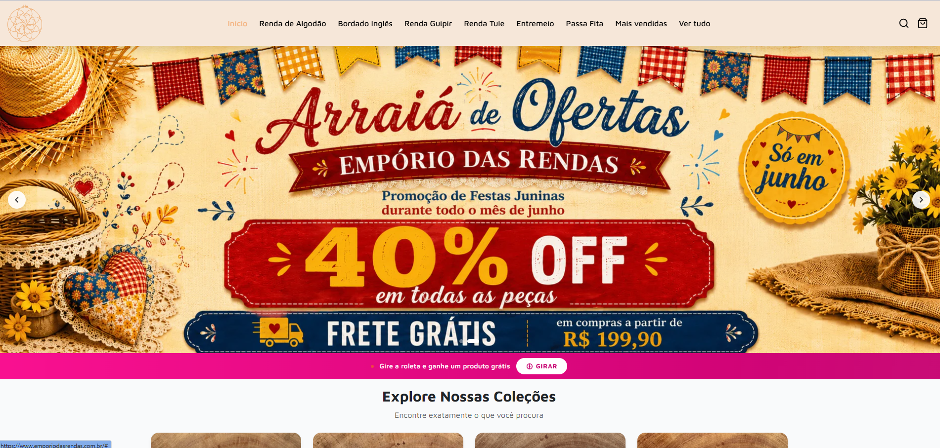 Site do Empório das Rendas